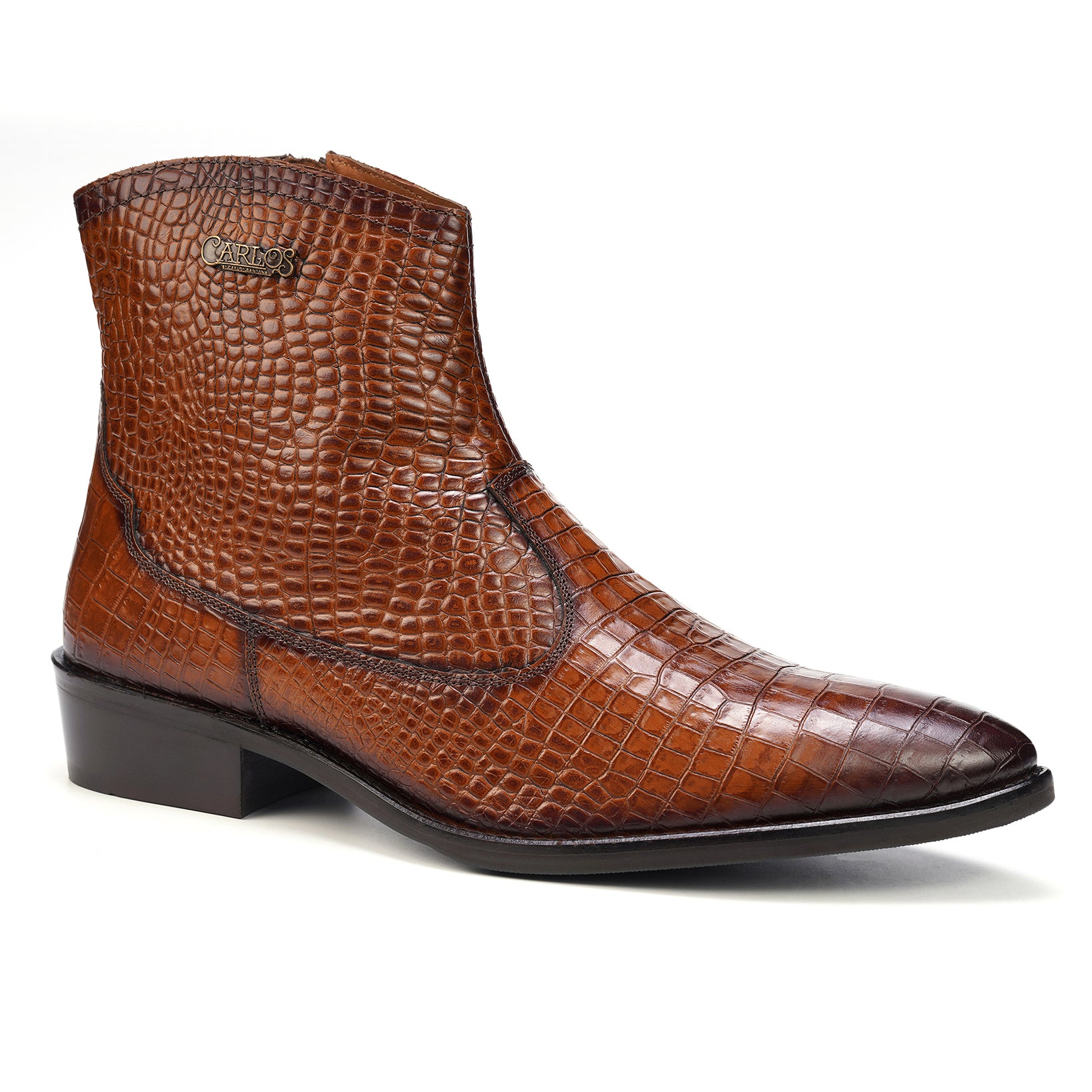 BOTÍN COWBOY ZAPPA CROCO TAN PARA HOMBRE CARLOS SANTANA