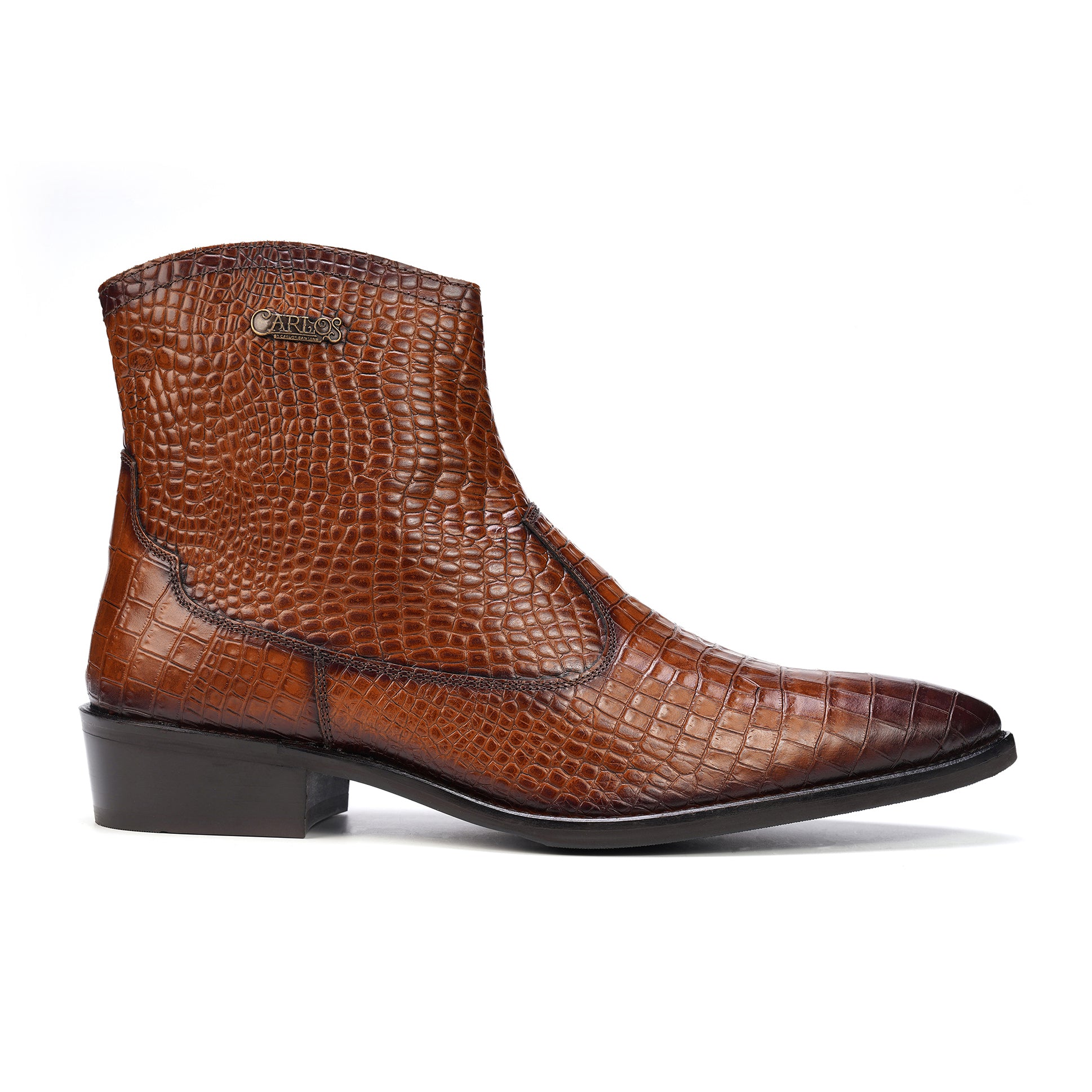 BOTÍN COWBOY ZAPPA CROCO TAN PARA HOMBRE CARLOS SANTANA