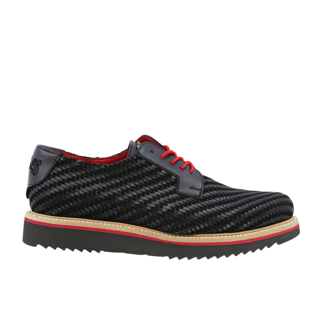 Zapato Oxford Artesanal Negro Petatillo para Hombre